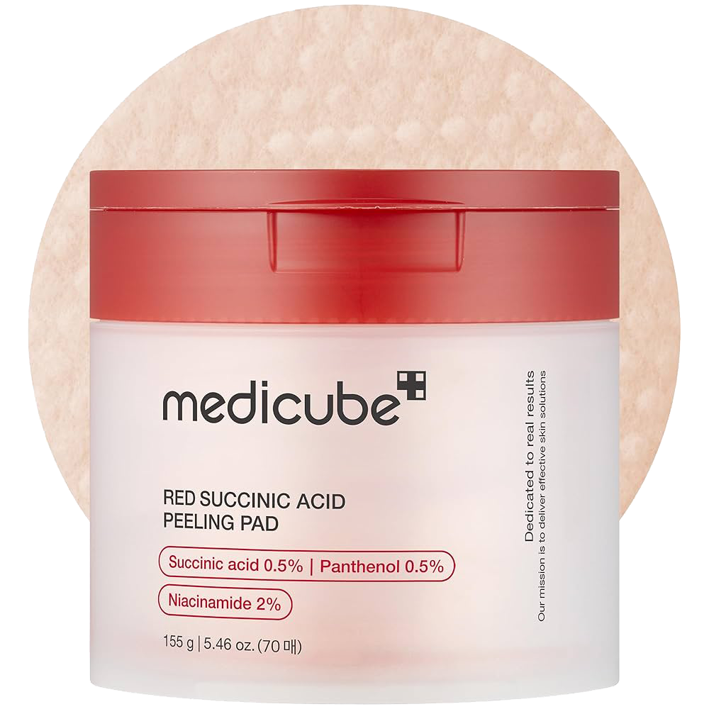 Red Succinic Acid Panthenol Facial Peeling Pads