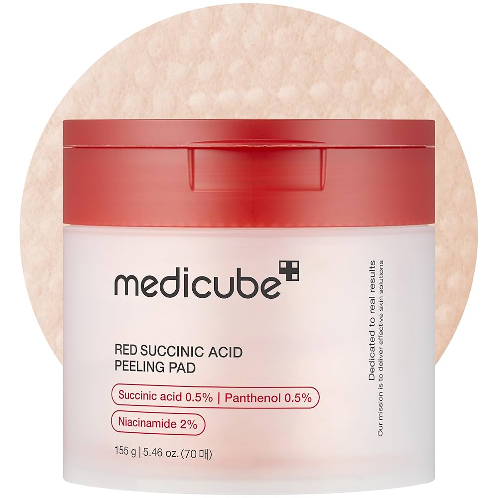 Red Succinic Acid Panthenol Facial Peeling Pads